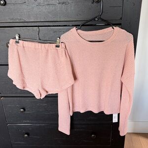 Cupshe Pink Knit Swim Coverup Set